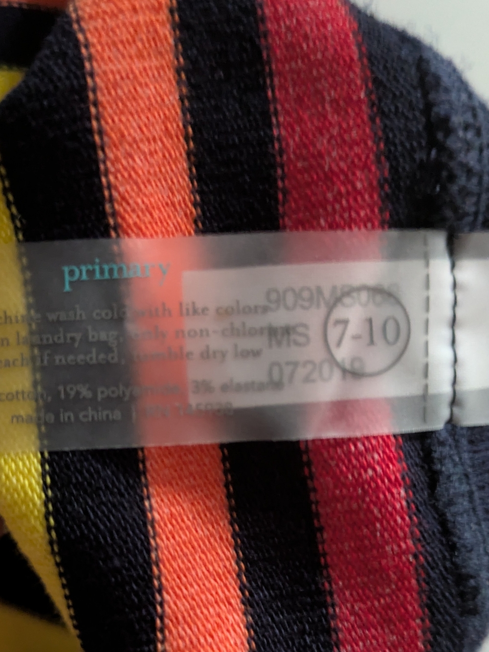 Primary Multicolor Tights with Rainbow Stripes - Picture 2 of 2